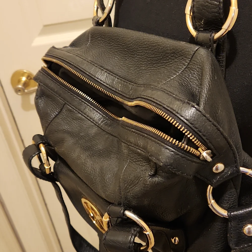 Michael Michael Kors, Black & Gold Satchel Purse - Picture 16 of 16